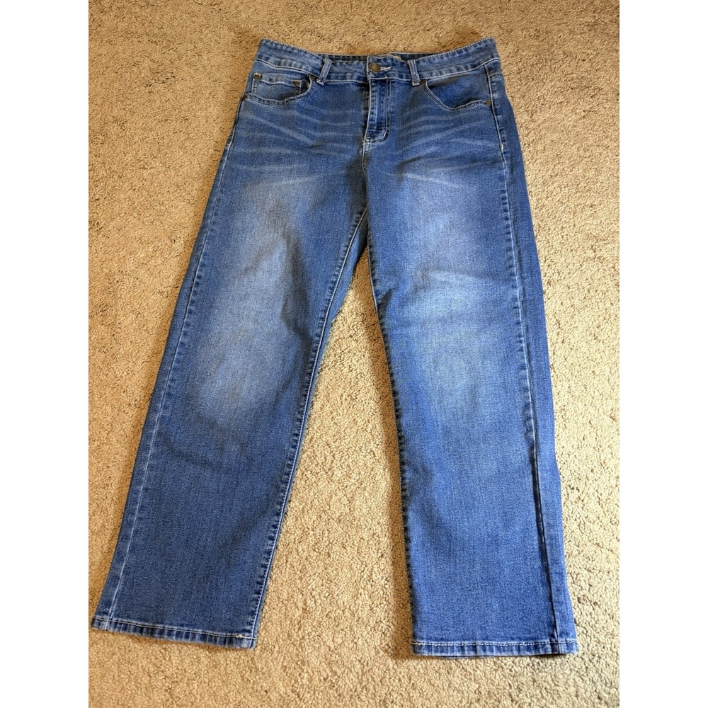 Red Star Jeans Women's Size 12P Straight Leg Mid Rise Blue Denim Preppy 90's Y2K